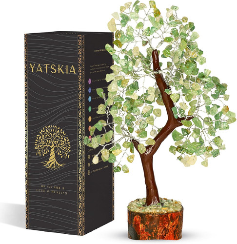 Green jade crystal tree feng - jade,
