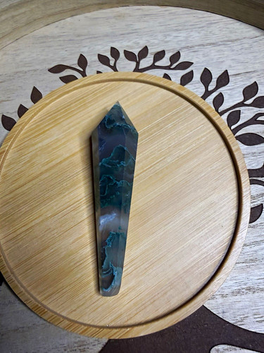 Crystal wand moss agate - crystal, in