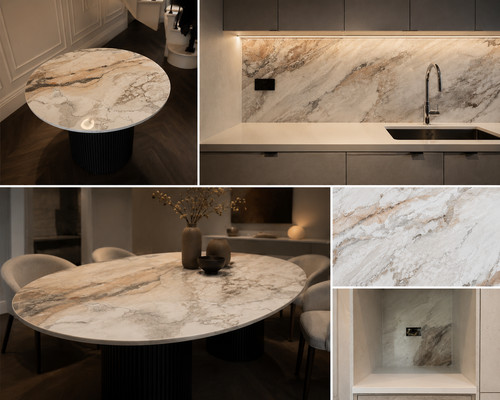 Calacatta dune quartz kitchen - calacatta,