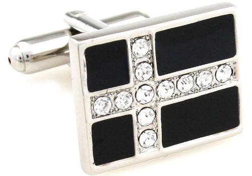 Cross pair cufflinks - cross, crystal