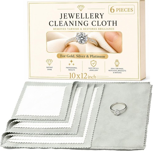 6pcs silver polishing cloths - 6pcs,